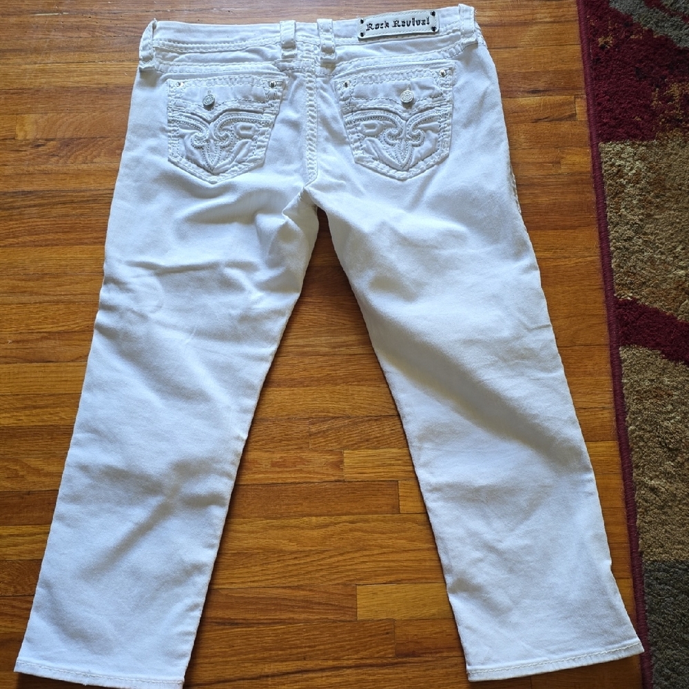 Rock Revival White Straight Leg Jeans